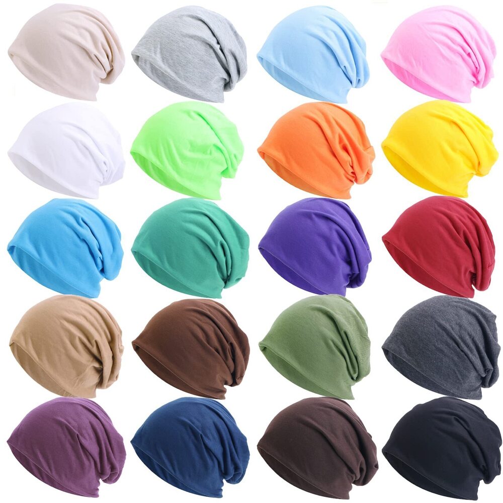1650 20pcs Unisex Beanie Hats Slouchy Beanie Hip-Hop Caps Lighweight Soft